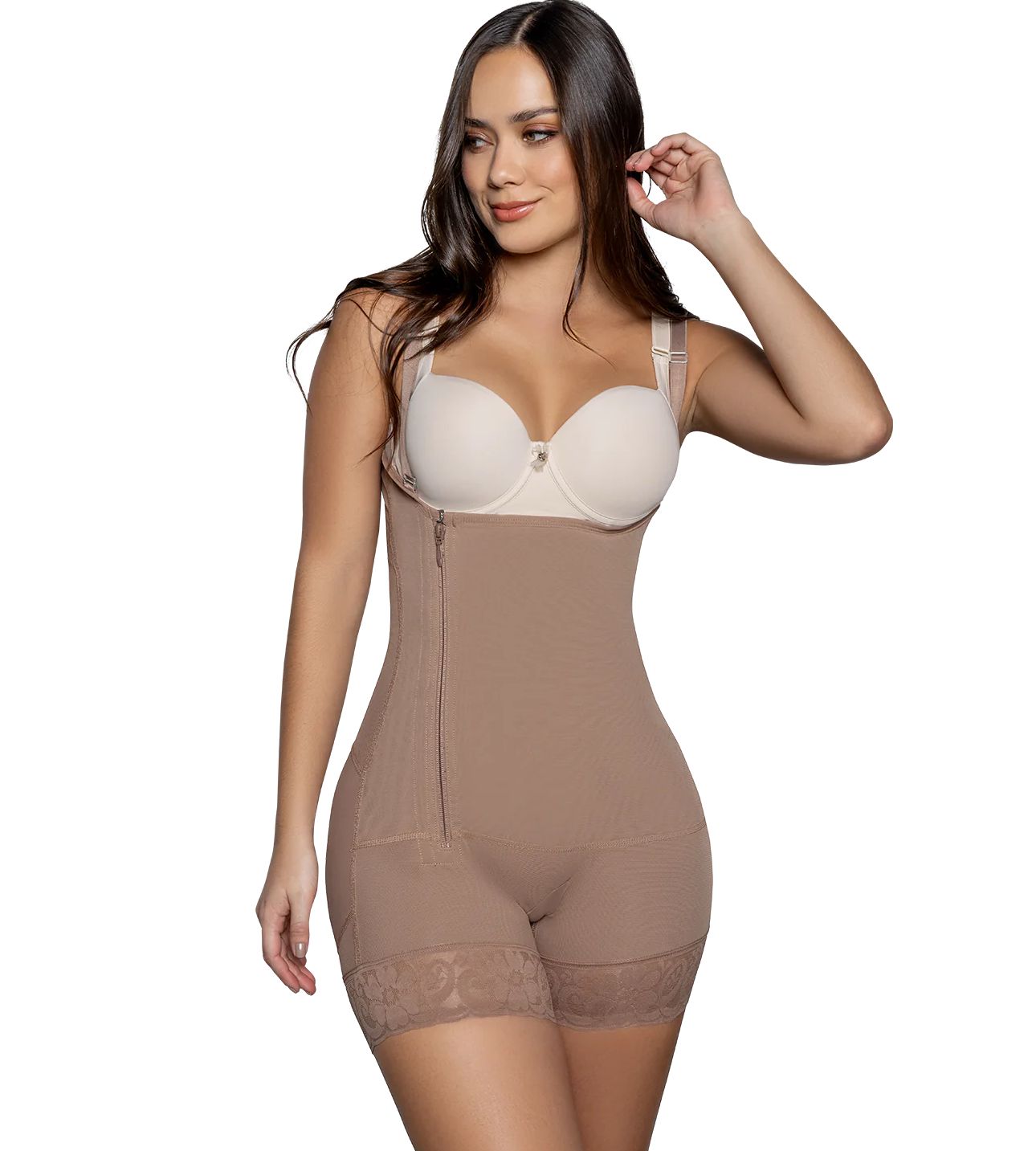 Shorts Body Shaper Covered Back With Lateral Zipper Ref-1515